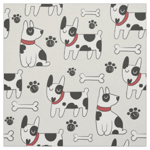 Cute Dog Pattern fabric Stof