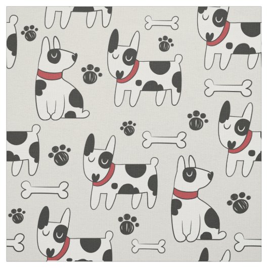 Cute Dog Pattern fabric Stof (Swatch)