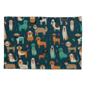 Cute Dog Pattern Kussensloop (Achterkant)