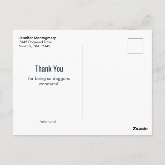 Cute Dog Pattern met diskettestations & Bone Danku Briefkaart (Achterkant)