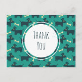 Cute Dog Pattern met diskettestations & Bone Danku Briefkaart (Voorkant)