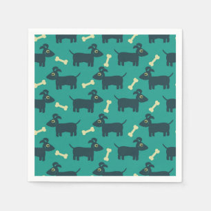 Cute Dog Pattern met diskettestations & bot Servetten