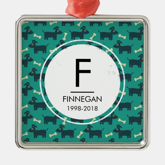 Cute Dog Pattern met diskettestoren en bot Metalen Ornament (Voorkant)