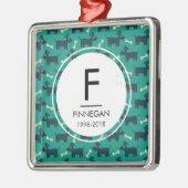 Cute Dog Pattern met diskettestoren en bot Metalen Ornament (Links)