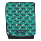 Cute Dog Pattern met diskettestoren en bot Rugtassen (Voorkant)