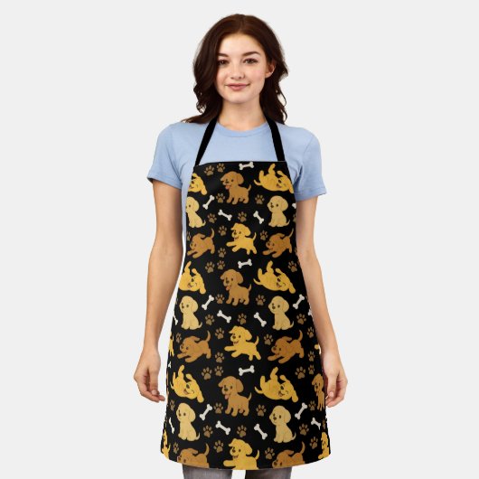 Cute Dog Pattern Schort (Gedragen)