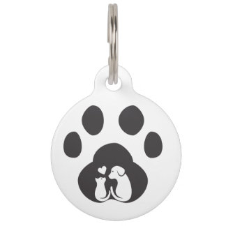 Cute Dog Paw Love Pet ID Tag Huisdierpenning