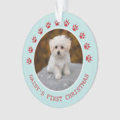 Cute Dog Paw Prins Lijst Kerstmis Ornament (voorkant)