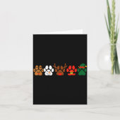 Cute Dog Paw Print Santa Elf Christmas Character H Kaart (Voorkant)