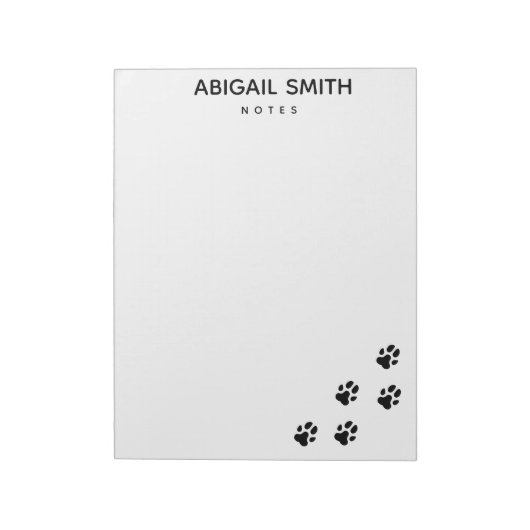 Cute Dog Paw Prints - Personeel Notitieblok (Gedraaid)