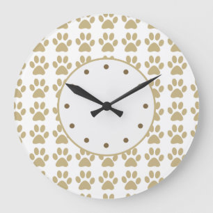 Cute Dog Paws Pattern-wandklokken Grote Klok