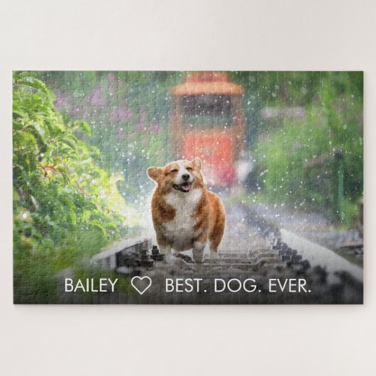 Cute Dog Pet Foto Aangepaste Aangepaste Aangepaste Legpuzzel (Horizontaal)