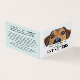 Cute Dog, Pet Sitting Service Gedetailleerd Visitekaartjes