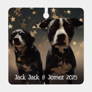 Cute Dog Photos Personalized Christmas Metalen Ornament