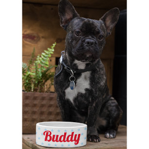 Cute Dog Puppy Cat Kat Pet Name Blue Stars Food Voerbakje