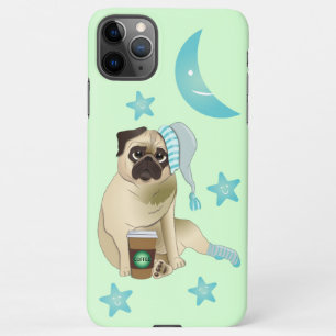 Cute Dog Puppy Pug Het is koffietijd iPhone 11Pro Max Hoesje