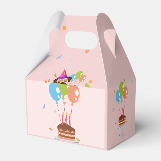 Cute Dog Puppy Thmed Kind Birthday Party Bedankdoosjes (Achterkant)