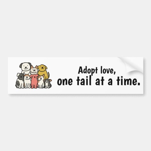 Cute Dog Rescue Sticker - One Tail at a Time (Voorkant)