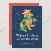Cute Dog Santa Snowy Winter Merry Kerstmis Feestdagenkaart (Voorkant / Achterkant)