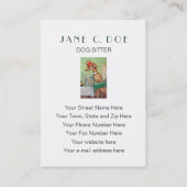 Cute Dog Sitter/Dog Walker  Visitekaartje (Achterkant)