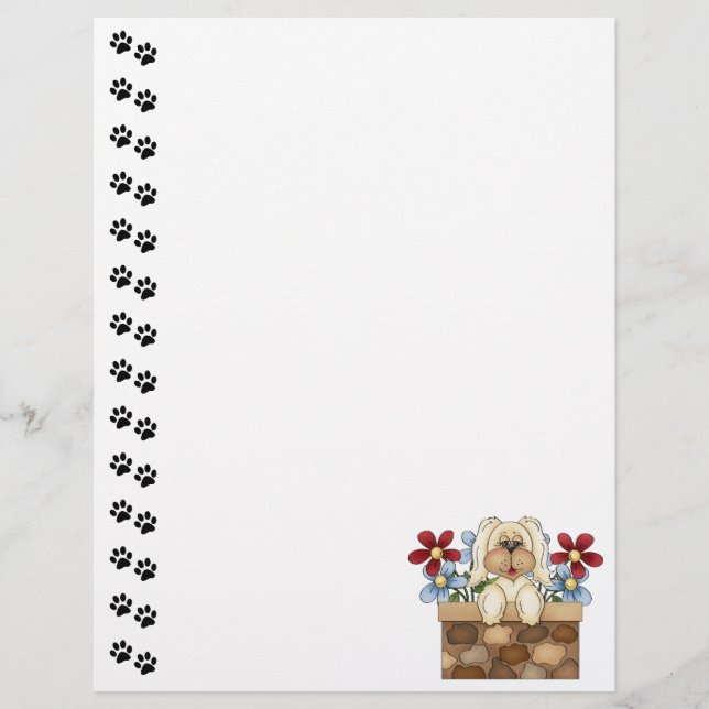 Cute Dog Stone Wall Letterhead (Voorkant)