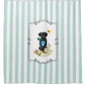 Cute Dog - Summer Beach Black Labrador Retriever Douchegordijn (Voorkant)