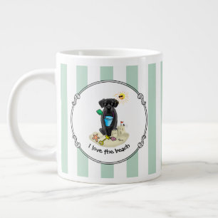Cute Dog - Summer Beach Black Labrador Retriever Extra Grote Beker