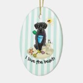 Cute Dog - Summer Beach Black Labrador Retriever Keramisch Ornament (Links)
