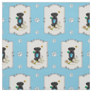 Cute Dog - Summer Beach Black Labrador Retriever Stof