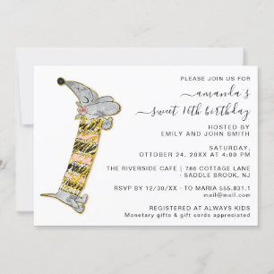 Cute Dog Sweet 16th Birthday Party House Party Kaart