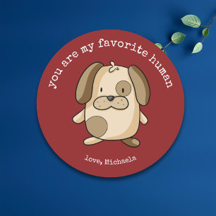 Cute Dog Valentijnsdag Ronde Sticker