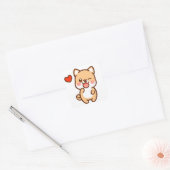Cute dog vierkante sticker (Envelop)