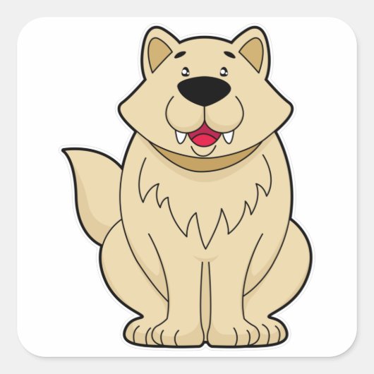 Cute Dog Vierkante Sticker (Voorkant)