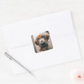 Cute Dog Vierkante Sticker (Envelop)