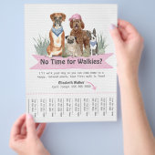 Cute Dog Walker Flyer-scheurblad roze banner Flyer (Hand)