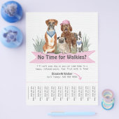 Cute Dog Walker Flyer-scheurblad roze banner Flyer (Enkel)