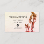 Cute Dog Walker Pet Sitter Visitekaartje (Voorkant)