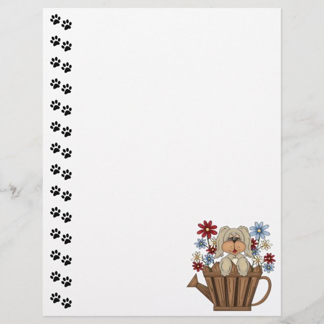 Cute Dog Watering can Letterhead (Voorkant)
