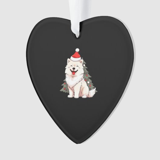 Cute Dog wearing Santa hat and Christmas tree Clas (devant)