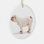 Cute dog white Bulldog Keramisch Ornament (Rechts)