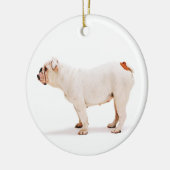 Cute dog white Bulldog Keramisch Ornament (Links)