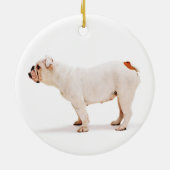 Cute dog white Bulldog Keramisch Ornament (Achterkant)