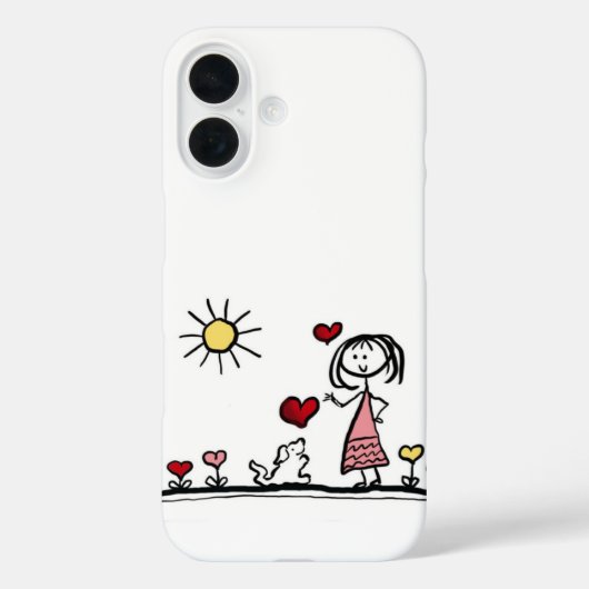 Cute dog with a girl Case-Mate iPhone case (Achterkant)