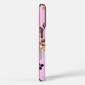 Cute Dog with Hat & Paw Pattern Case-Mate iPhone Case (Achterkant / Rechts)