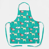 Cute Doggie Blauwgroen Pattern Schort (Voorkant)