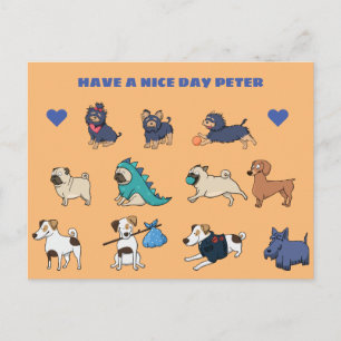 Cute Doggy Design met naam aanpassen Briefkaart