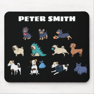 Cute Doggy Design met naam aanpassen Muismat