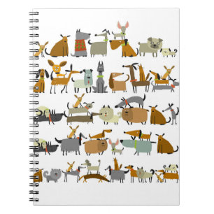 Cute dogs collectie, schets illustratie notitieboek