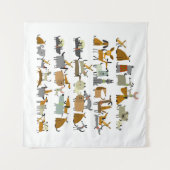 Cute dogs collection, sketch vintage illustration wandkleed (Voorkant (horizontaal))