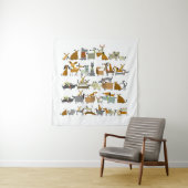 Cute dogs collection, sketch vintage illustration wandkleed (In situ)